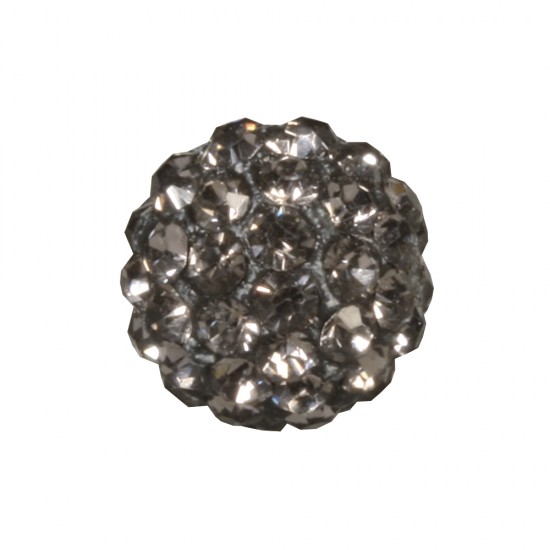 Margele Shamballa, 10mm o, anthracite, bag 1pc