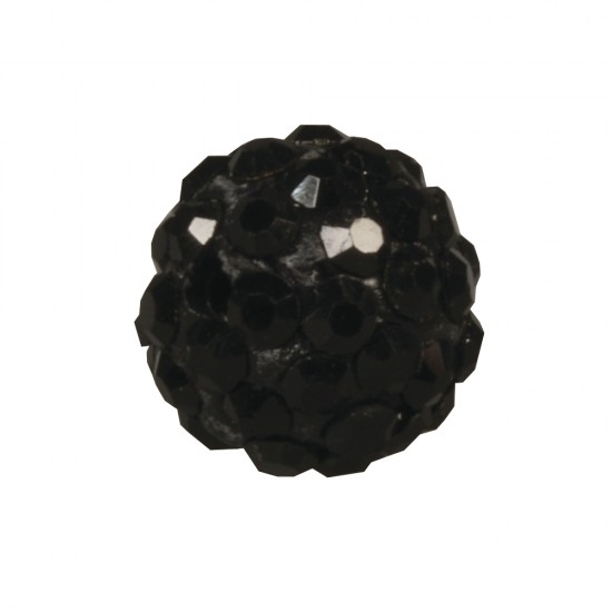 Margele Shamballa, 10mm o, negru, bag 1pc