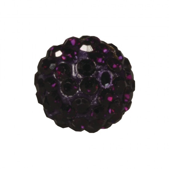 Margele Shamballa, 12mm o, amethyst, bag 1pc