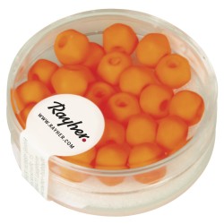 Glass pentagon bead   Neons  , 7mm o, neon portocaliu, box 25