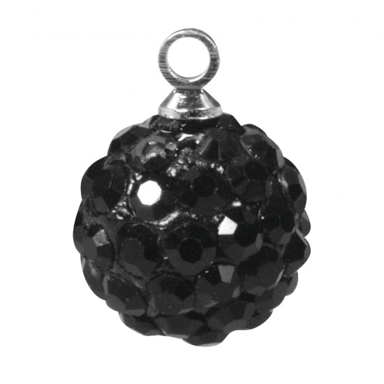 Margele Shamballa with hanger, 10mm o, negru