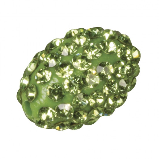 Margele Shamballa oval, May-green, 1.6x1.1cm, bag 1pc