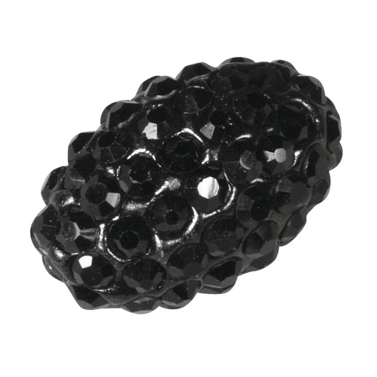 Margele Shamballa oval, negru, 1.6x1.1cm, bag 1pc