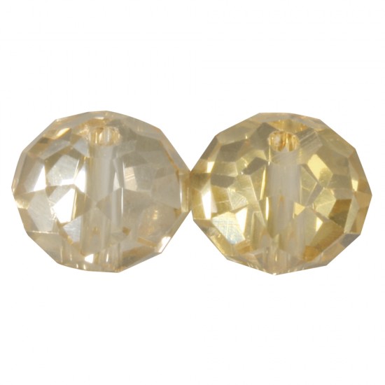 Glass polished bead Round, golden shadow, 12x10mm