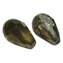 Glass Polished bead Drops, nougat, 18x12mm