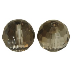 Glass polished bead, 10mm o, nougat