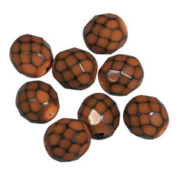 Snake-Beads, 8mm o, dark portocaliu