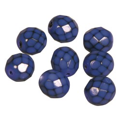 Snake-Beads, 8mm o, royal blue