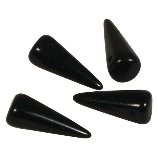 Spikes opaque, negru, 6x14mm