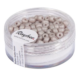 Margele Rayher, matase de sticla, diametru 4 mm, 120/set, culoare maro