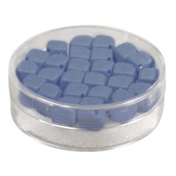 Margele Rayher, matase de sticla, patrate, dimensiune 8 x 8 mm, 25/set, culoare blue bavarian