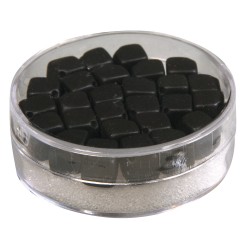 Margele Rayher, matase de sticla, patrate, dimensiune 8 x 8 mm, 25/set, culoare negru