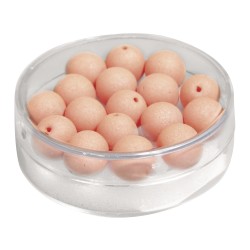 Margele Rayher, matase de sticla, diametru 8 mm, 18/set, culoare apricot
