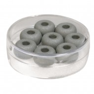Margele Rayher, matase de sticla, diametru margele 11 mm, diametru gaura 4 mm, 8/set, culoare antracit