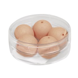 Margele Rayher, matase de sticla, diametru 14 mm, 5/set, culoare apricot