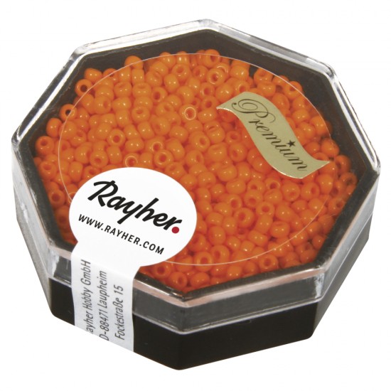 Premium-Rocailles, 2,2 mm o, capri portocaliu, box 8g, opaque