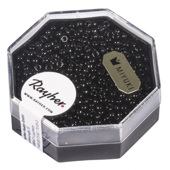 Premium-Rocailles, 2,2 mm o, negru, box 12g, opaque