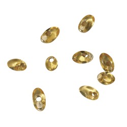 Margele Magatama,  longish, light topaz, 4x7 mm, argintiu inlet, box 9g