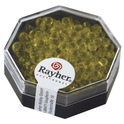 Margele picatura Miyuki, 3,4mm o, golden galben, 8g, transparent, box