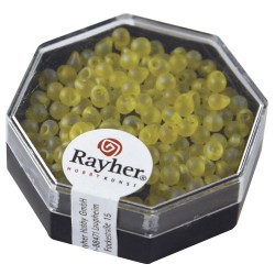 Margele picatura Miyuki,3,4mm o, galben light, box 6g, transparent, lustrous, bo