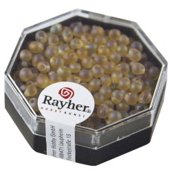 Margele picatura Miyuki,3,4mm o, light topaz, box 8g, transparent, lustrous, box