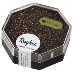 Premium-Rocailles,1,5mm o , mocha, with argintiu inlet, box 5g