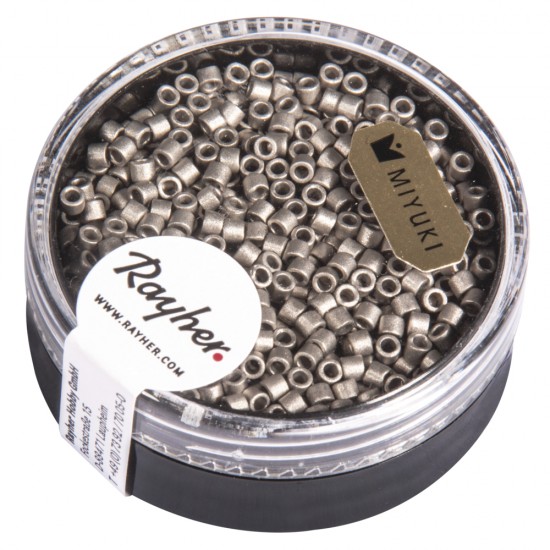 Delica-Rocailles, 2,2 mm o, steel grey, metallic mat