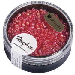 Delica-Rocailles, 2,2 mm o, light rosu, transparent Rainbow mat