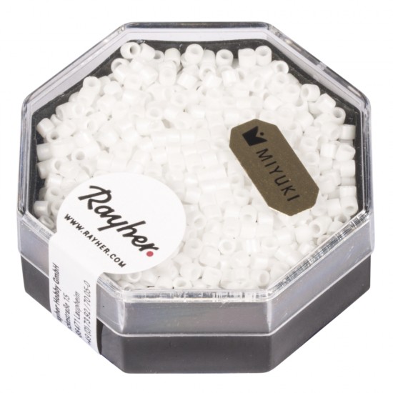 Delica-Rocailles, 2,2 mm o, snowalb, 6g, opaque, box