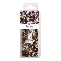 Paiete and Margele de sticla mix with wire, 90g mixed a. wire,  50mx0,3mm