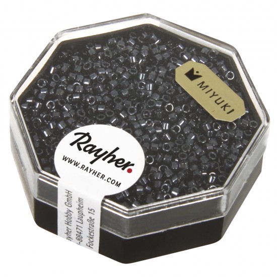 Delica-Rocailles, 1,6 mm o , anthracite, box 8g, metallic, box