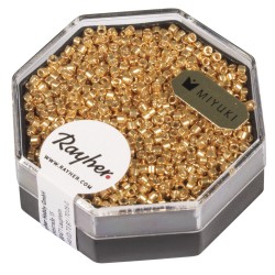 Delica-Rocailles, 1,6 mm o , gold, box 4g, metallic, box