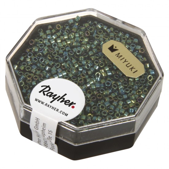 Delica-Rocailles, 1,6 mm o , emerald, box 4g, metallic, box