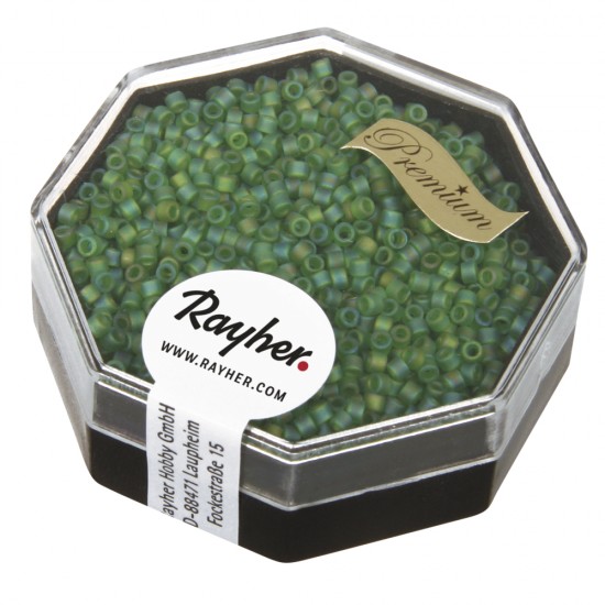 Delica-Rocailles, 1,6 mm o, jasper, box 8g, transparent, matt,Rainbow