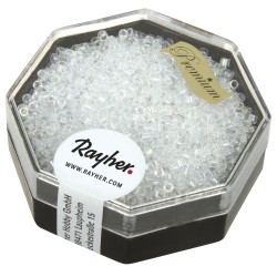 Delica-Rocailles, 1,6 mm o , moonstone, box 8g, transparent Rainbow