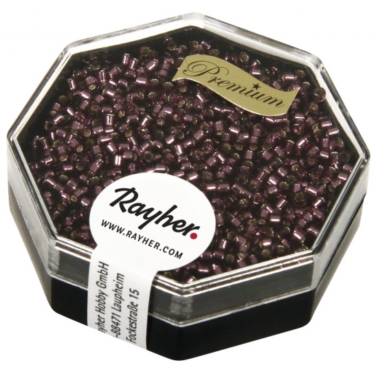 Delica-Rocailles, 1,6 mm o , violet, box 6g, transparent Rainbow