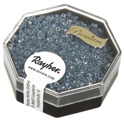 Delica-Rocailles, 1,6 mm o , azure, box 8g, transparent Rainbow