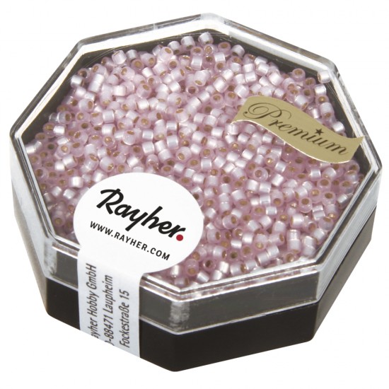 Delica-Rocailles, 1,6 mm o , pale-roz, box 6g, pearlescent