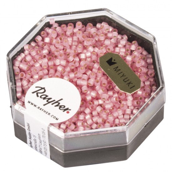 Delica-Rocailles, 1,6 mm o , roz chiffon, box 6g, pearlescent