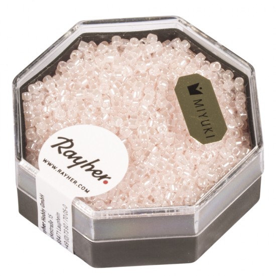 Delica-Rocailles, 1,6 mm o , powder roz, box 8g, pearlescent