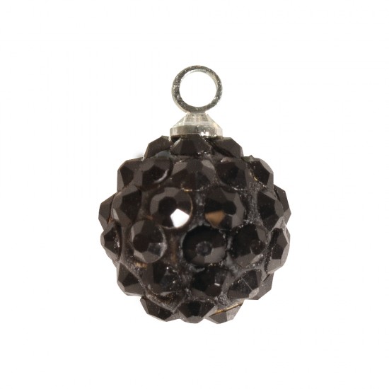 Margele Shamballa with Hanger, 10mm o, negru, tab-bag 1pc