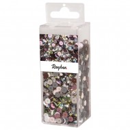 Set Rayher, 90 g paiete mix + sarma 50 m x 0.3 mm, nuante pastel