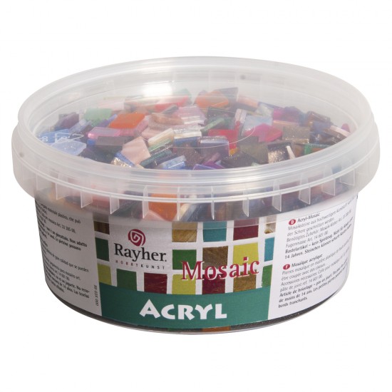 Mozaic acrilic - mix, coloured, 1x1cm, box 300g