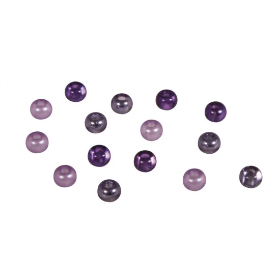 Rocailles-mix with big hole, with, 5.5mm, violet shades, Hole, o2mm, box