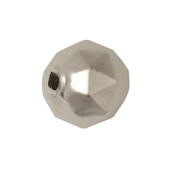 Glass rhomb beads, alb, 13 mm o, matt, box 8 pcs.