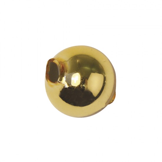 Glass round beads, gold, 12 mm o, box 10 pcs.