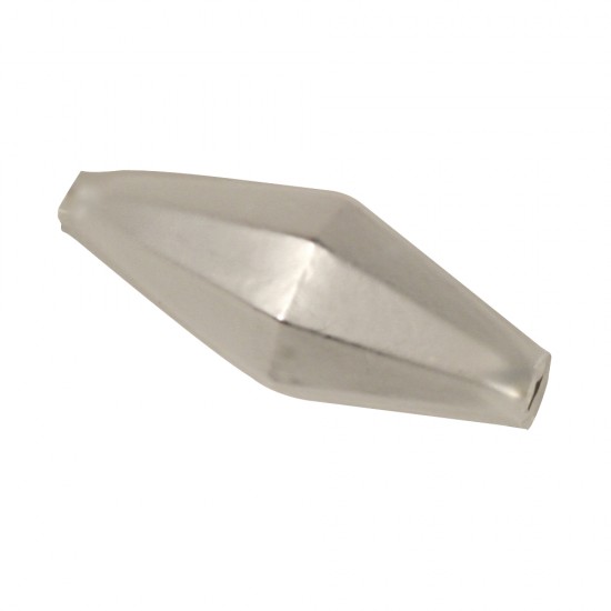 Glass double cone, matt, alb, 23x10 mm, faceted, box 12 pcs.