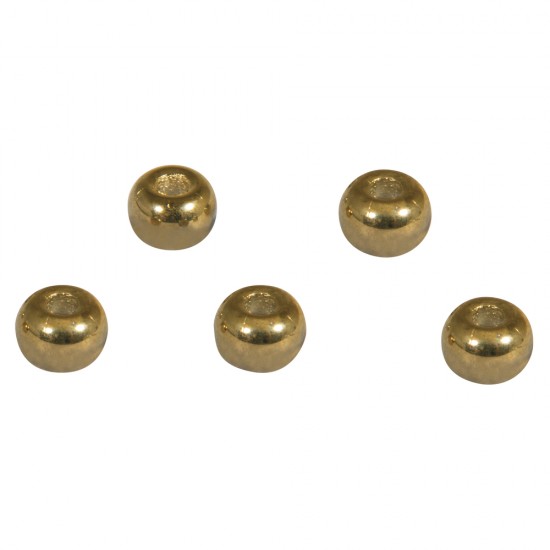 Rocailles metallic with big hol, 5.5mm o, gold, Hole, o2mm, box 80pc