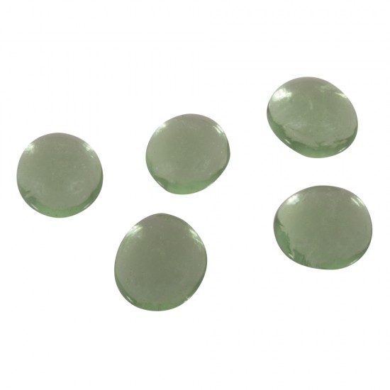 Glass-nuggets, about o1.5cm, May-green, (approx.39pcs), tab-box 125g