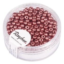 Rocailles, 3mm o, antique roz matt, box 200pcs Rocailles, 3mm o, antique roz matt, box 200pcs